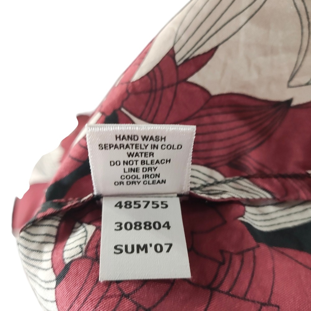 Old Navy Y2K 100% Silk Floral Camisole V-Neck Tank Top Burgundy 2000s Boho Large - Picture 9 of 9